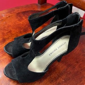 Audrey Brooke, Black PeepToe Heel, Size 6.5